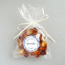 French Blue Toile Custom Favorite Candy Runder Aufkleber