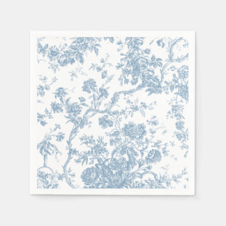 French Blue Toile de Jouy Paper Napkin Serviette