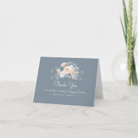 French Blue und Dusty Rose Elegan Floral Vielen Da