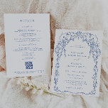 French Blue Viktorianisch Frame Wedding Einladung<br><div class="desc">Elegant Viktorianisch Inspirierte Französisch Blue Frame,  Hochzeitseinladung. Template Features,  trendige blaue Typografie mit Details Vorlage auf der Rückseite.</div>