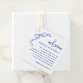 French Blue Wedding Willkommensgeschenk Beutel Geschenkanhänger (Beispiel)