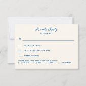 French Blue Whimsical Pastoral Wedding Invitation, RSVP Karte (Vorderseite)
