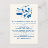 French Blue Whimsical Ribbon Crest Wedding  Begleitkarte (Vorderseite)