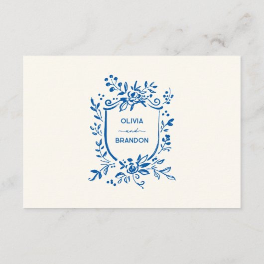 French Blue Whimsical Wedding Reception Begleitkarte (Rückseite)