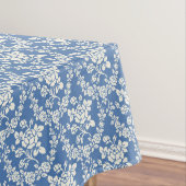 French Blue White Floral Pattern Botanical Chic Tischdecke (Beispiel)