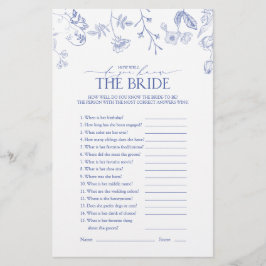 French Blue & White Viktorianisch Brautparty Game