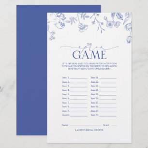 French Blue & White Viktorianisch Brautparty Game