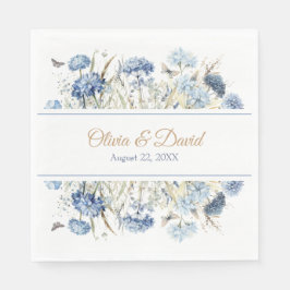 French Blue Wildblume Meadow Wedding Napkins Serviette