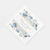 French Blue Wildblume Meadow Wedding Napkins Serviette (Ecke)