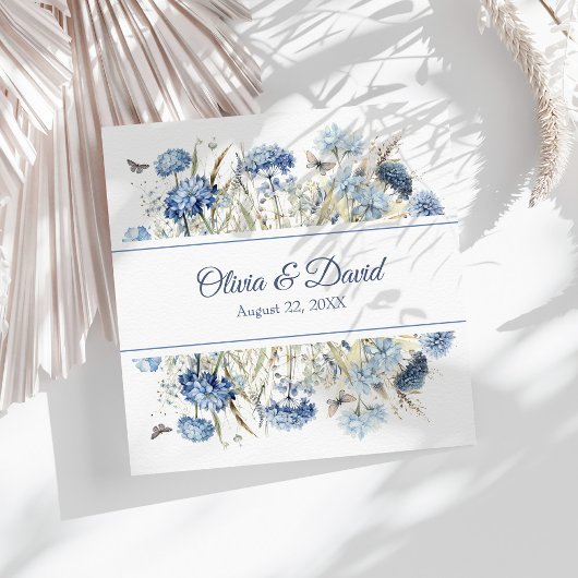 French Blue Wildblume Meadow Wedding Napkins Serviette