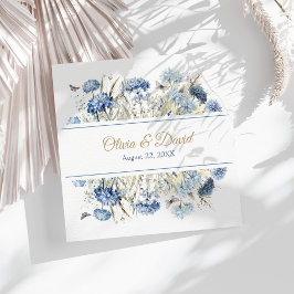 French Blue Wildblume Meadow Wedding Napkins Serviette