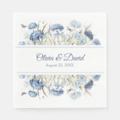 French Blue Wildblume Meadow Wedding Napkins Serviette (Vorderseite)