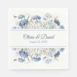 French Blue Wildblume Meadow Wedding Napkins Serviette