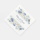 French Blue Wildblume Meadow Wedding Napkins Serviette (Ecke)