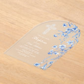 French Blue Wildflowers Arch Baptism Acryleinladungen (Ablage )