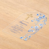 French Blue Wildflowers Arch Baptism Acryleinladungen (Ablage )