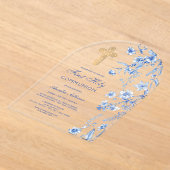 French Blue Wildflowers Arch First Communion Acryleinladungen (Ablage )