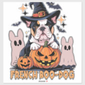 French Boo Dog Cute Frenchie Halloween Ghost Dog T Aufkleber (Blatt)