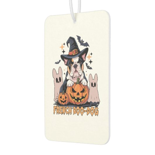 French Boo Dog Cute Frenchie Halloween Ghost Dog T Autolufterfrischer (Links)