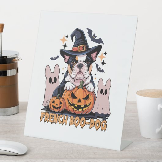 French Boo Dog Cute Frenchie Halloween Ghost Dog T Sockelschild (In Situ)