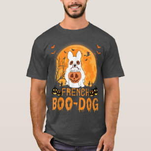 French Boo Dog Funny Bulldog Happy Halloween T-Shirt