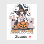 French Boo Dog Niedlich Französisch Halloween Ghos Aufkleber (Blatt)