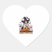 French Boo Dog Niedlich Französisch Halloween Ghos Herz-Aufkleber (Vorderseite)