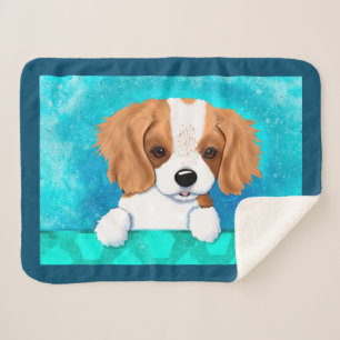 French Brittany Breton Puppy Sherpa Blanket Sherpadecke