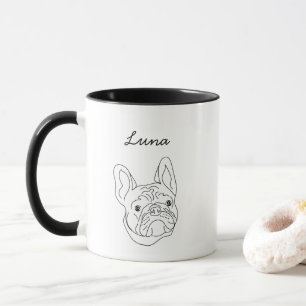 French Bull Dog Black & White Franchie Custom Dog Tasse