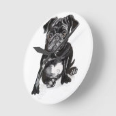 French Bull Dog Clock Runde Wanduhr (Winkel)