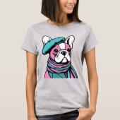 French Bull Dog Frenchie Künstlerischer Pop Art T-Shirt (Vorderseite)