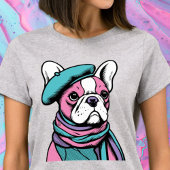 French Bull Dog Frenchie Künstlerischer Pop Art T-Shirt