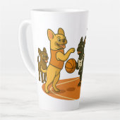 French Bull Dogs playing basketball. Milchtasse (Linke Ecke)