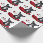 French Bull Hund - Frankreich - Liebe Geschenkpapier (Ecke)