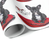 French Bull Hund - Frankreich - Liebe Geschenkpapier (Rolleneckpunkt)