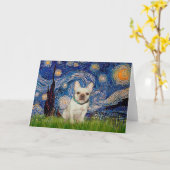 French Bulldog 1 - Starry Night Karte (Gelbe Blume)