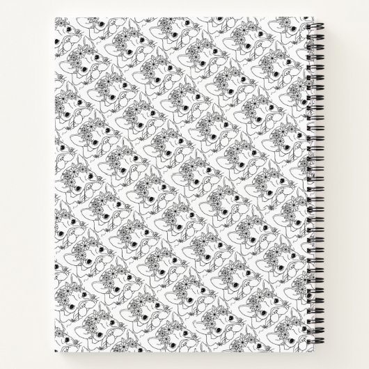 FRENCH BULLDOG 8.5x11" Spiral Lined Notebook Notizblock (Rückseite)