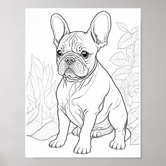 French Bulldog Adult Coloring Poster (Vorne)