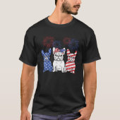 French Bulldog American Flag 4th Of July Independe T-Shirt (Vorderseite)