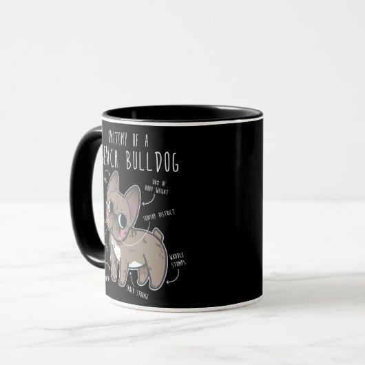 French Bulldog Anatomie Niedlich Funny Pet Frenchi Tasse (Vorderseite Links)