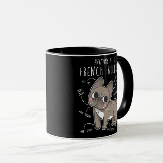 French Bulldog Anatomie Niedlich Funny Pet Frenchi Tasse (VorderseiteRechts)