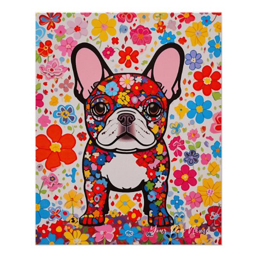 French Bulldog and Blume 001 - Schneiderjuwel Poster (Vorderseite)