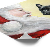 French Bulldog and Santa Claus Art Print Poster (Ecke)