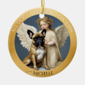 French Bulldog Angel Personalisiert Memorial Keramik Ornament (Vorne)