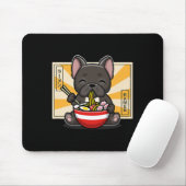 French Bulldog Anime Eating Noodle Mousepad (Mit Mouse)