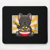 French Bulldog Anime Eating Noodle Mousepad (Vorne)