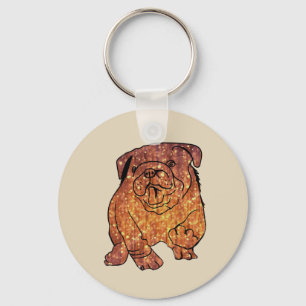 French Bulldog Art Basic Button Key Ring Schlüsselanhänger