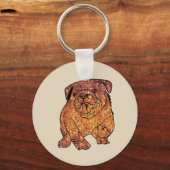 French Bulldog Art Basic Button Key Ring Schlüsselanhänger (Vorderseite)