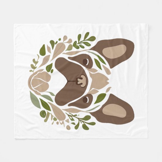 French Bulldog Art Fleecedecke (Vorderseite (Horizontal))