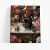 French Bulldog Art | Französische Küche in Badewan Leinwanddruck